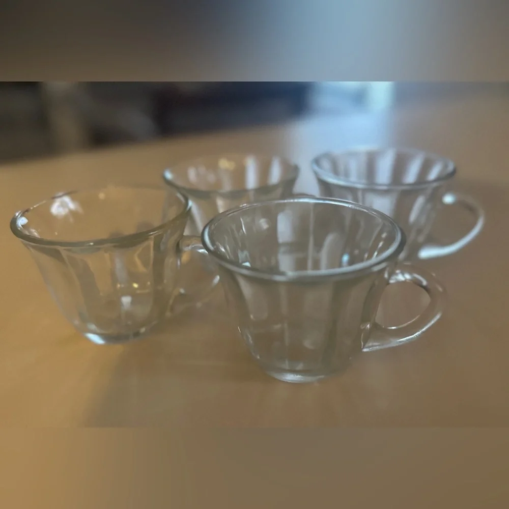 Vintage 1970s Tulip Inspired Punch Bowl Glasses (4) - Picture 1 of 7